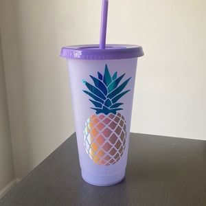Super cute pineapple tumbler with straw and lid